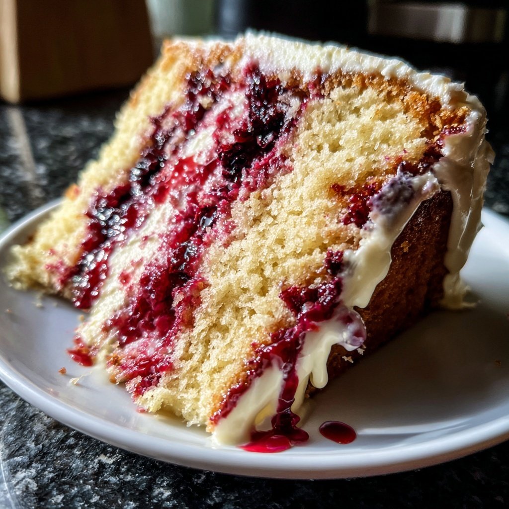 Geburtstagskuchen mit Beerenfüllung