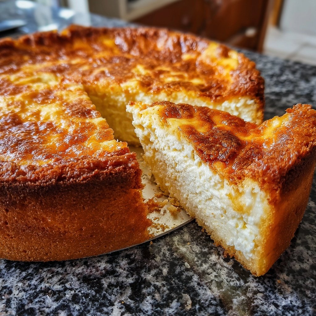 Käsekuchen mit Mandelboden