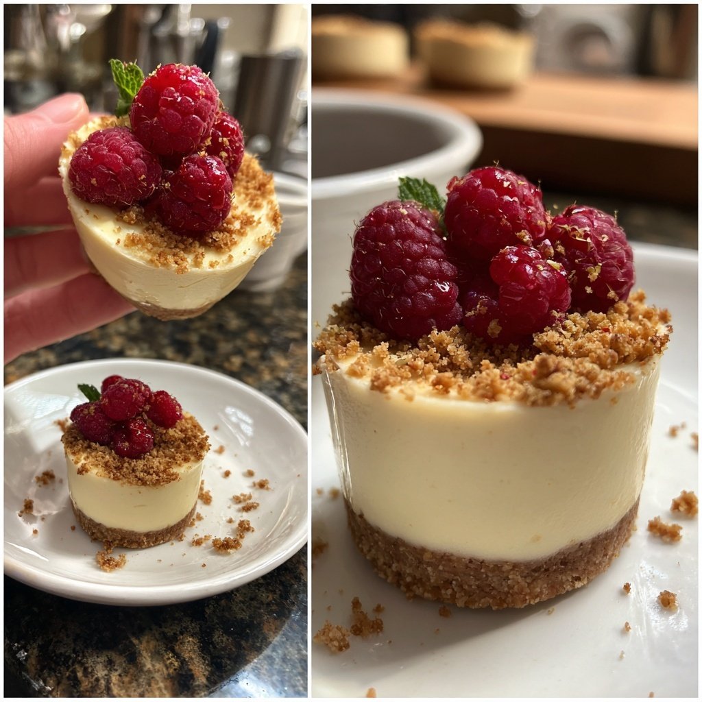 Weiße Schokoladenmousse mit Himbeeren