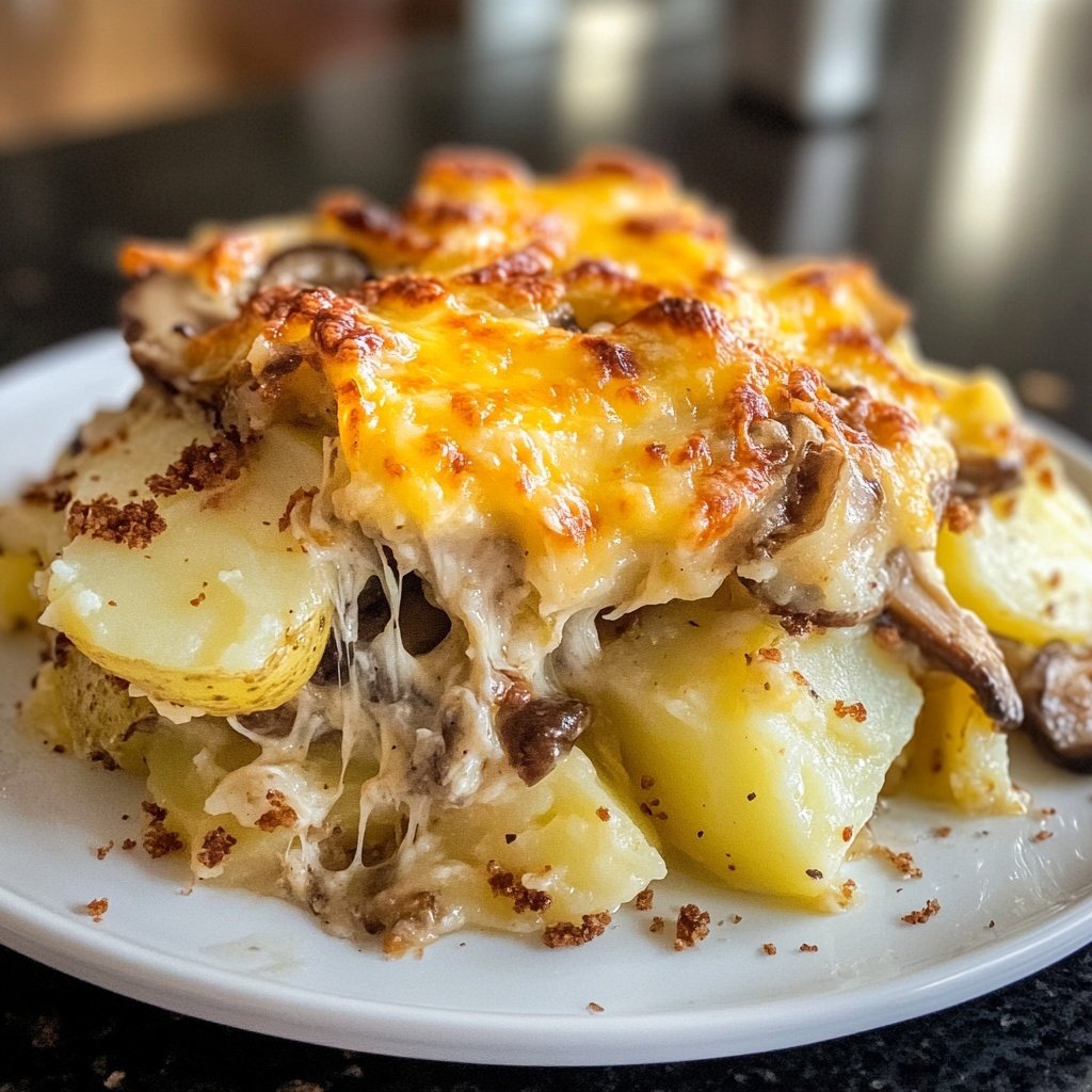 Kartoffelauflauf mit Pilzen