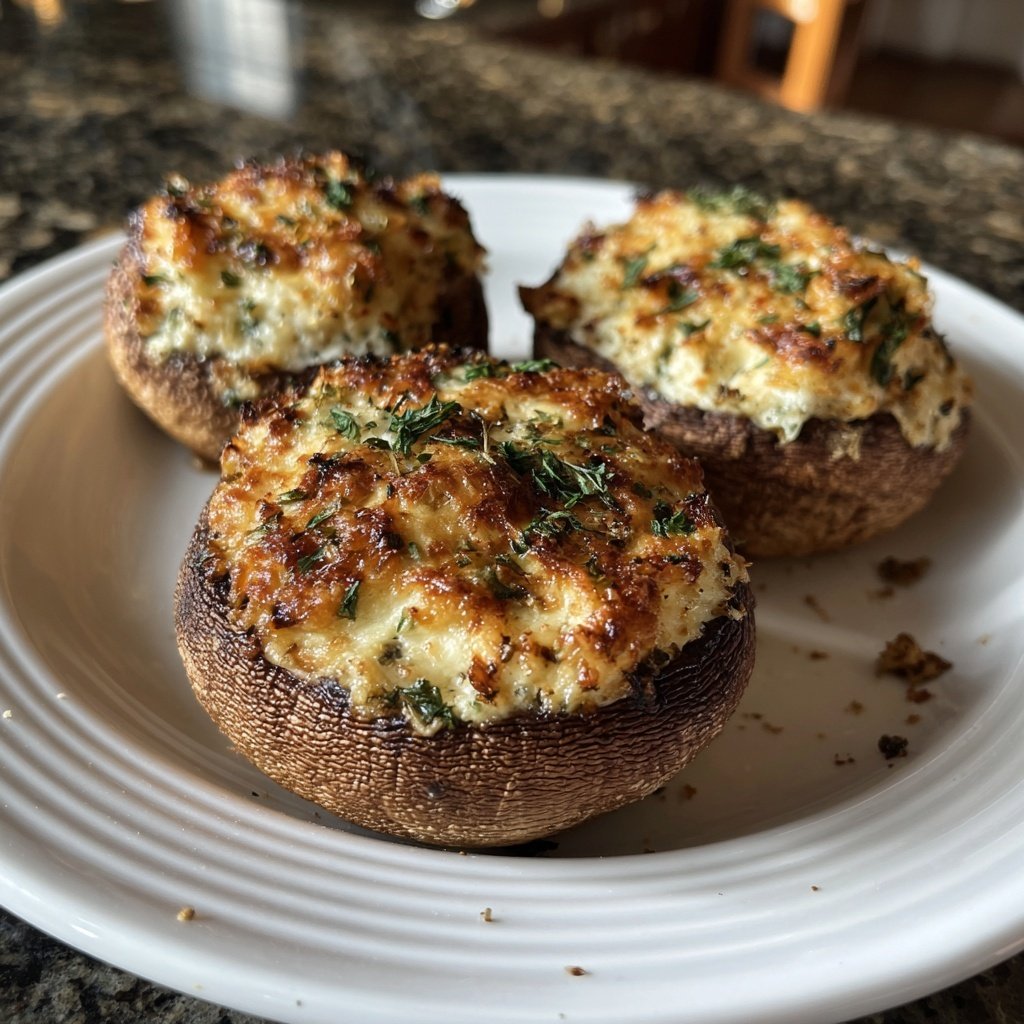 Gefüllte Champignons mit Kräutern