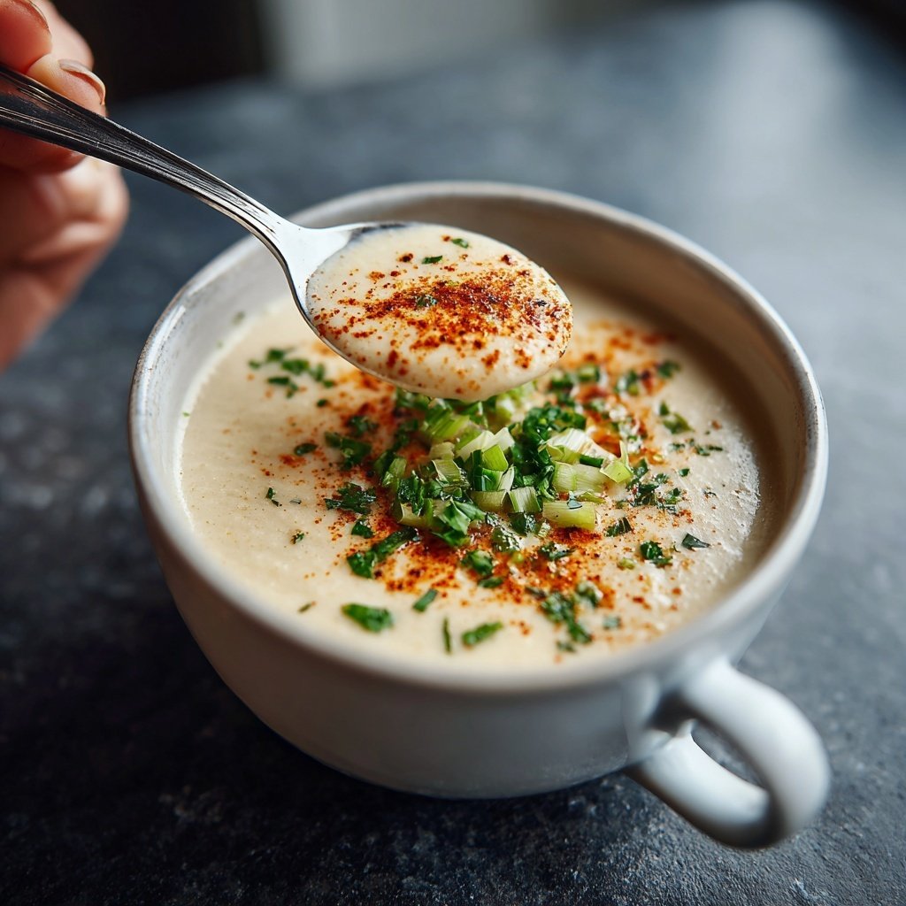 Blumenkohlsuppe mit Lauchzwiebeln