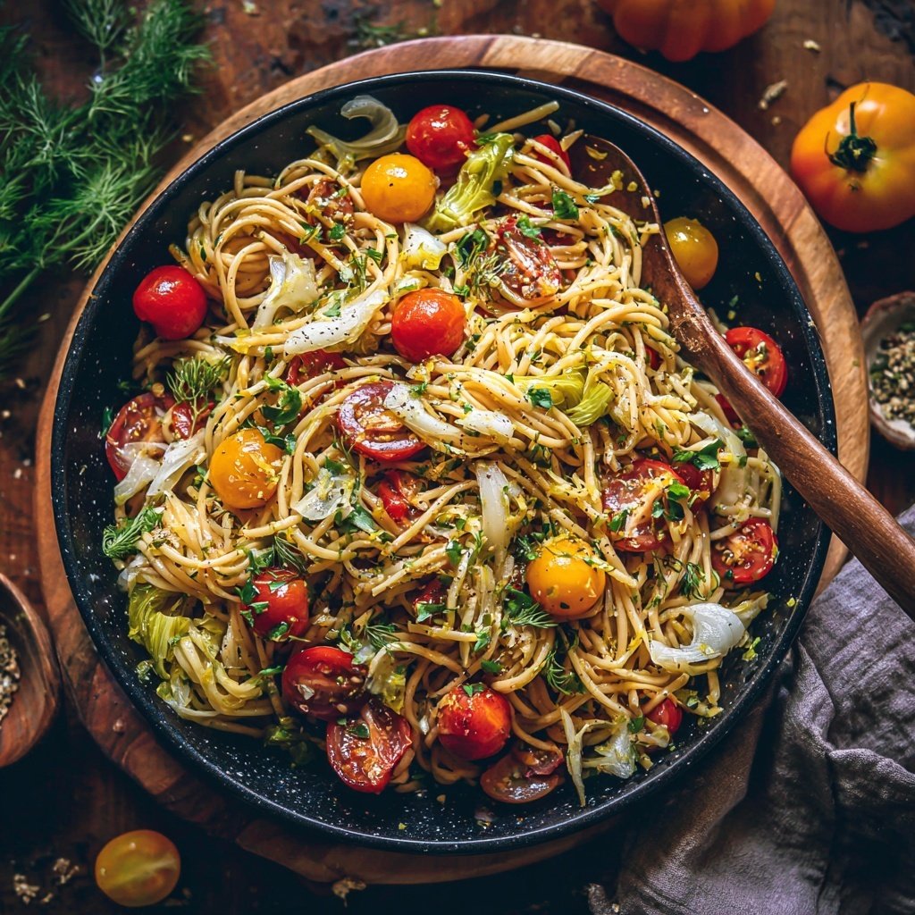Mediterraner Nudelsalat Mit Fenchel
