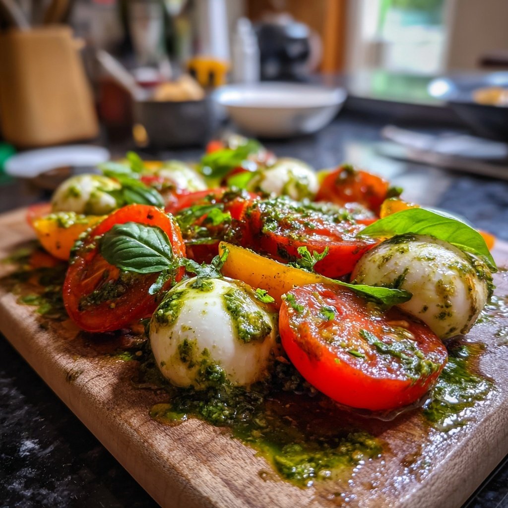 Tomaten-Mozzarella-Salat mit Pesto