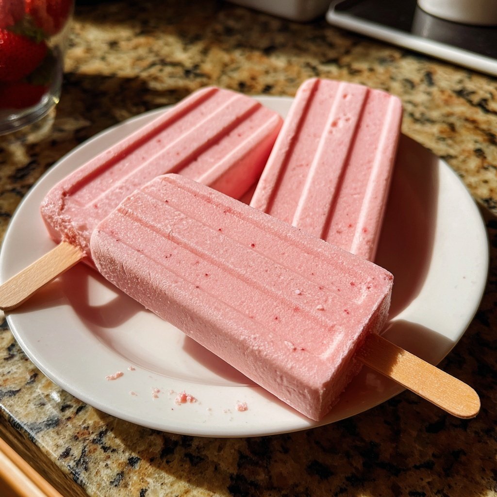 Erdbeer Joghurt Eis Am Stiel