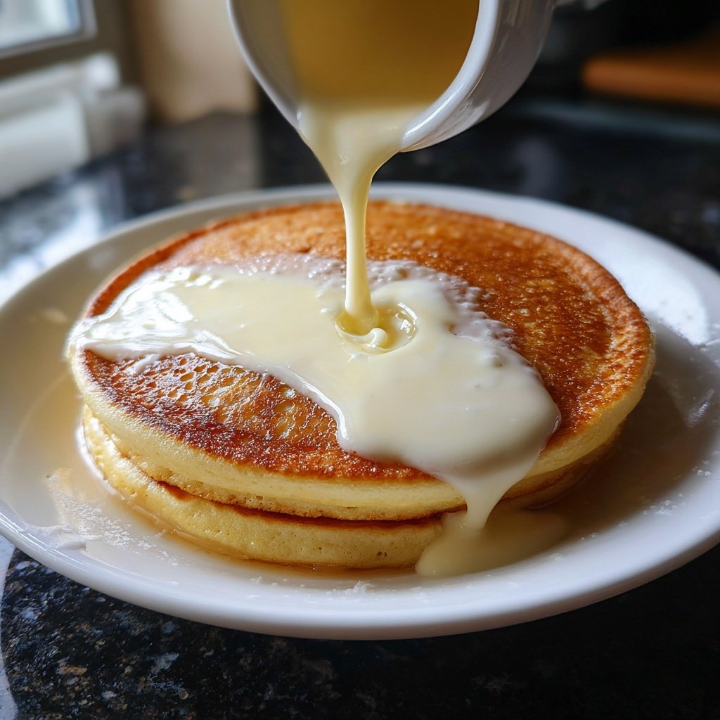 Pfannkuchen mit Vanillesauce
